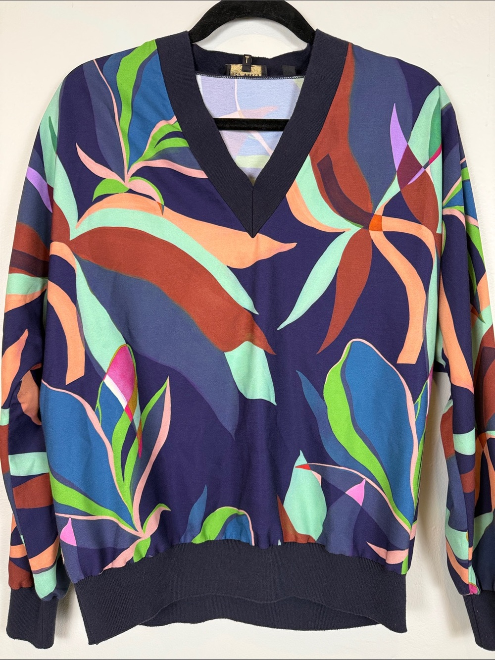Ted Baker London Byssie Abstract Botanical Navy Print Luxury Size 2
